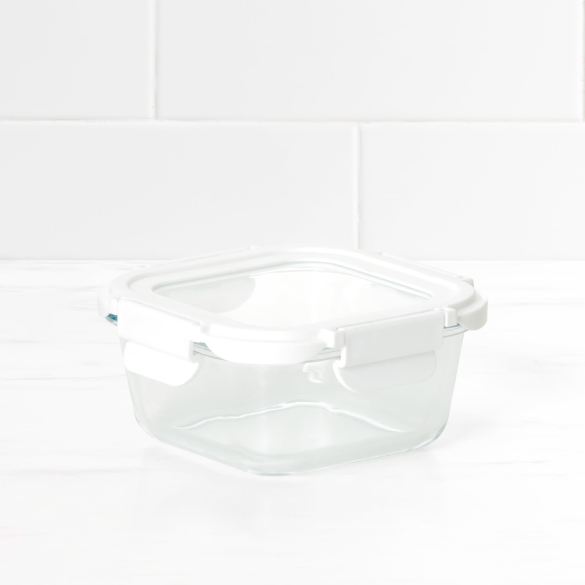 VersaLock Glass Square Container 520ml White Kitchen Warehouse™